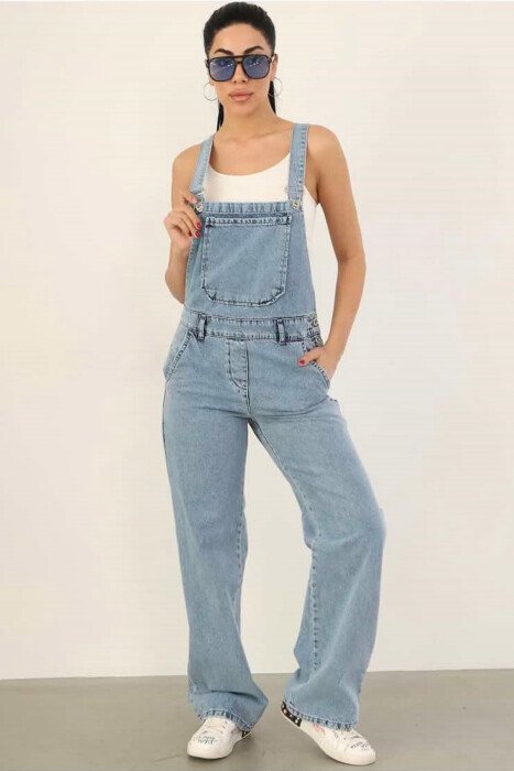 ONE COLOR DENIM WOMEN JUMPSUIT LIGHTBLUE/BZ - 18