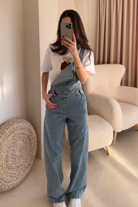 ONE COLOR DENIM WOMEN JUMPSUIT LIGHTBLUE/BZ - 9