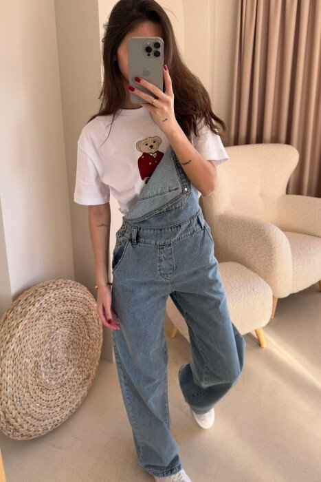 ONE COLOR DENIM WOMEN JUMPSUIT LIGHTBLUE/BZ - 10