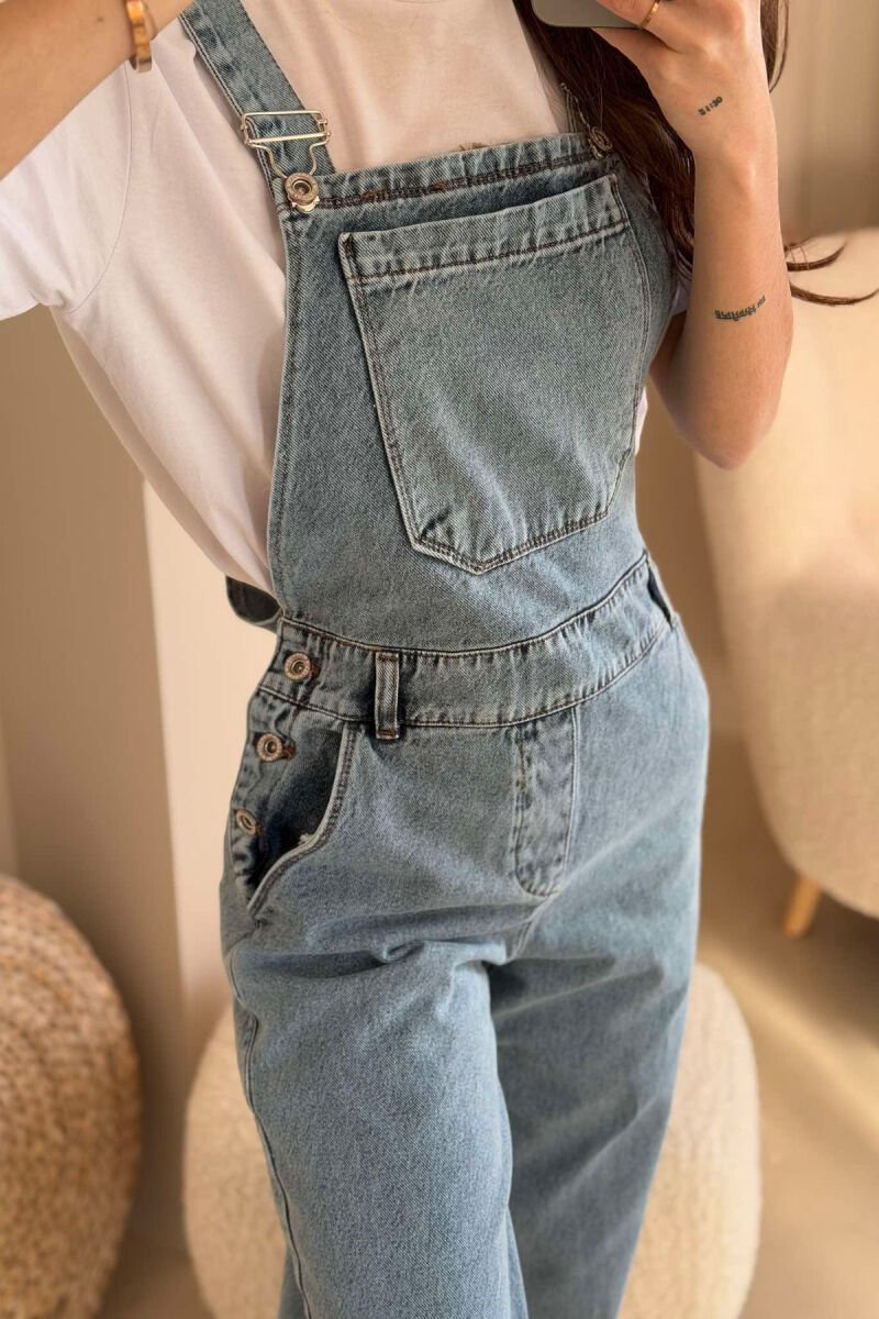 ONE COLOR DENIM WOMEN JUMPSUIT LIGHTBLUE/BZ - 13