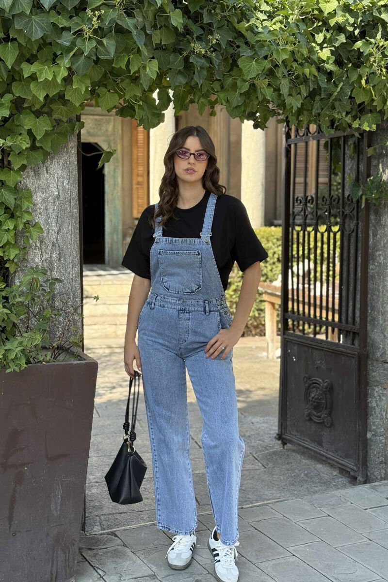 ONE COLOR DENIM WOMEN JUMPSUIT LIGHTBLUE/BZ - 1