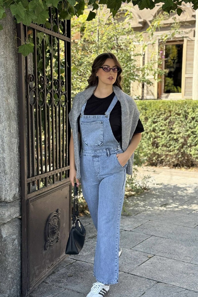 ONE COLOR DENIM WOMEN JUMPSUIT LIGHTBLUE/BZ - 4