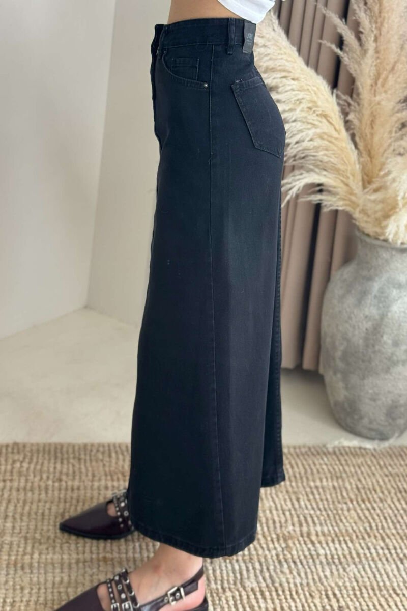 ONE COLOR DENIM WOMEN SKIRT BLACK/ E ZEZE - 3