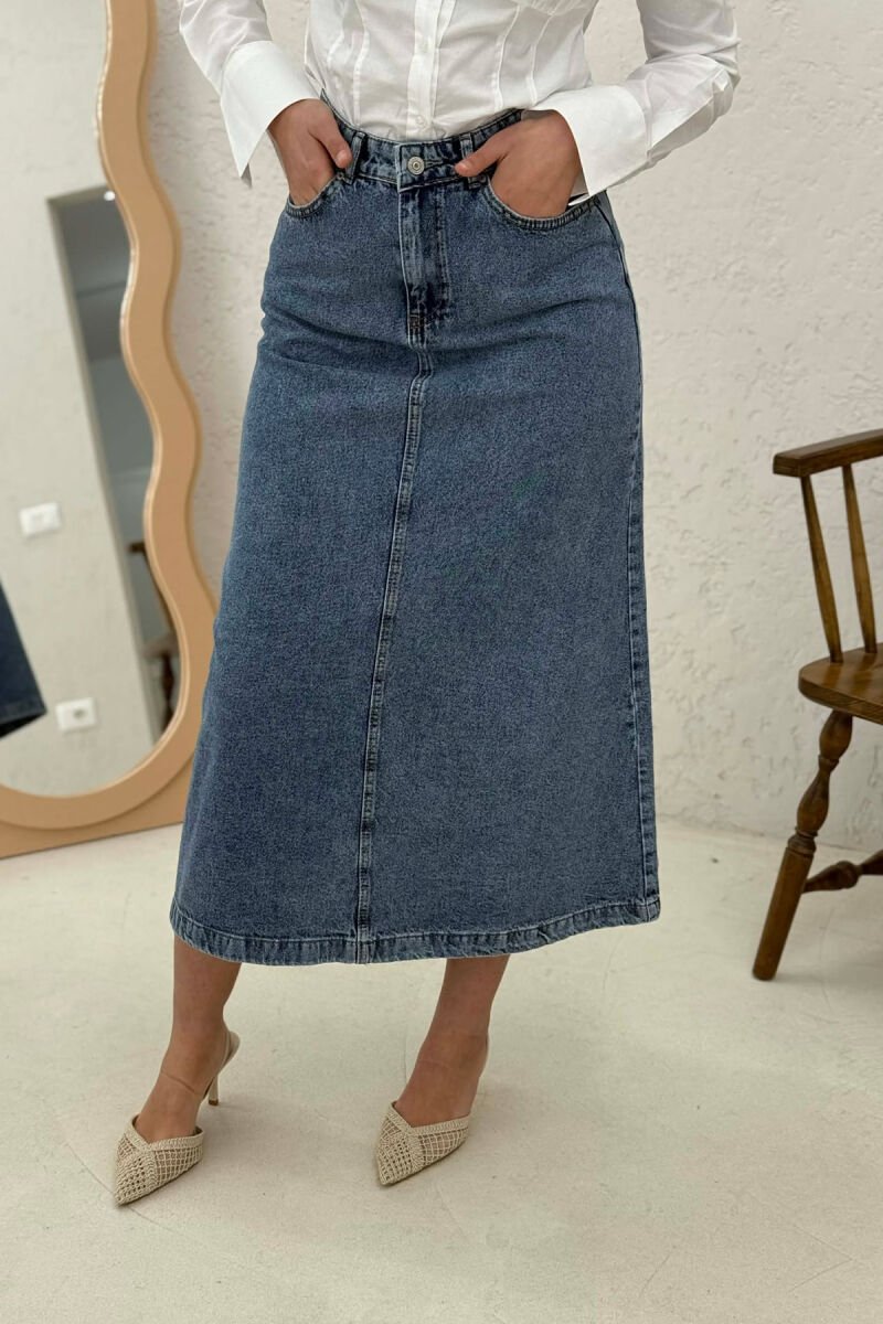 ONE COLOR DENIM WOMEN SKIRT BLUE/BLU - 2