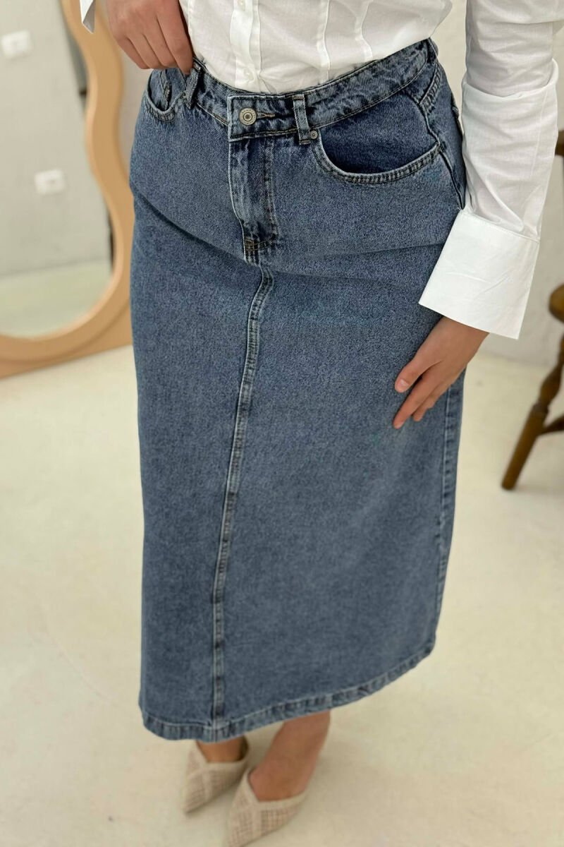 ONE COLOR DENIM WOMEN SKIRT BLUE/BLU - 5