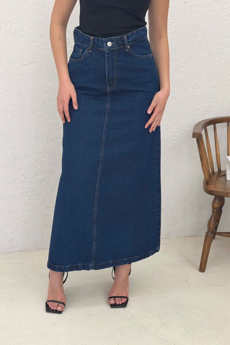ONE COLOR DENIM WOMEN SKIRT DARK BLUE/BEE - 6