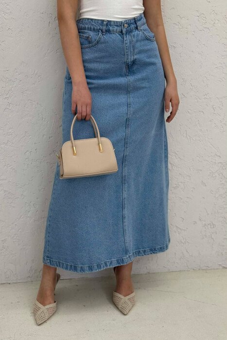 ONE COLOR DENIM WOMEN SKIRT LIGHTBLUE/BZ - 2