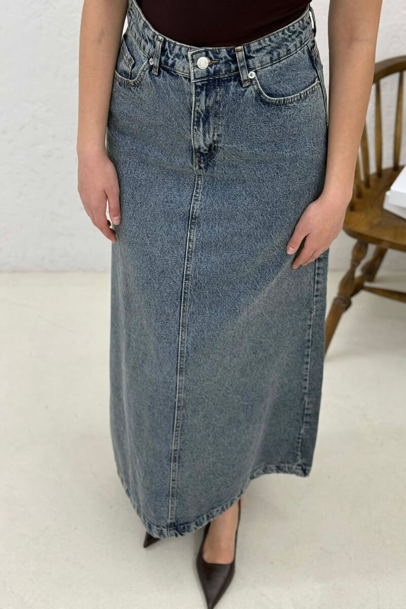 ONE COLOR DENIM WOMEN SKIRT STEELBLUE/BLU CELIKU - 6