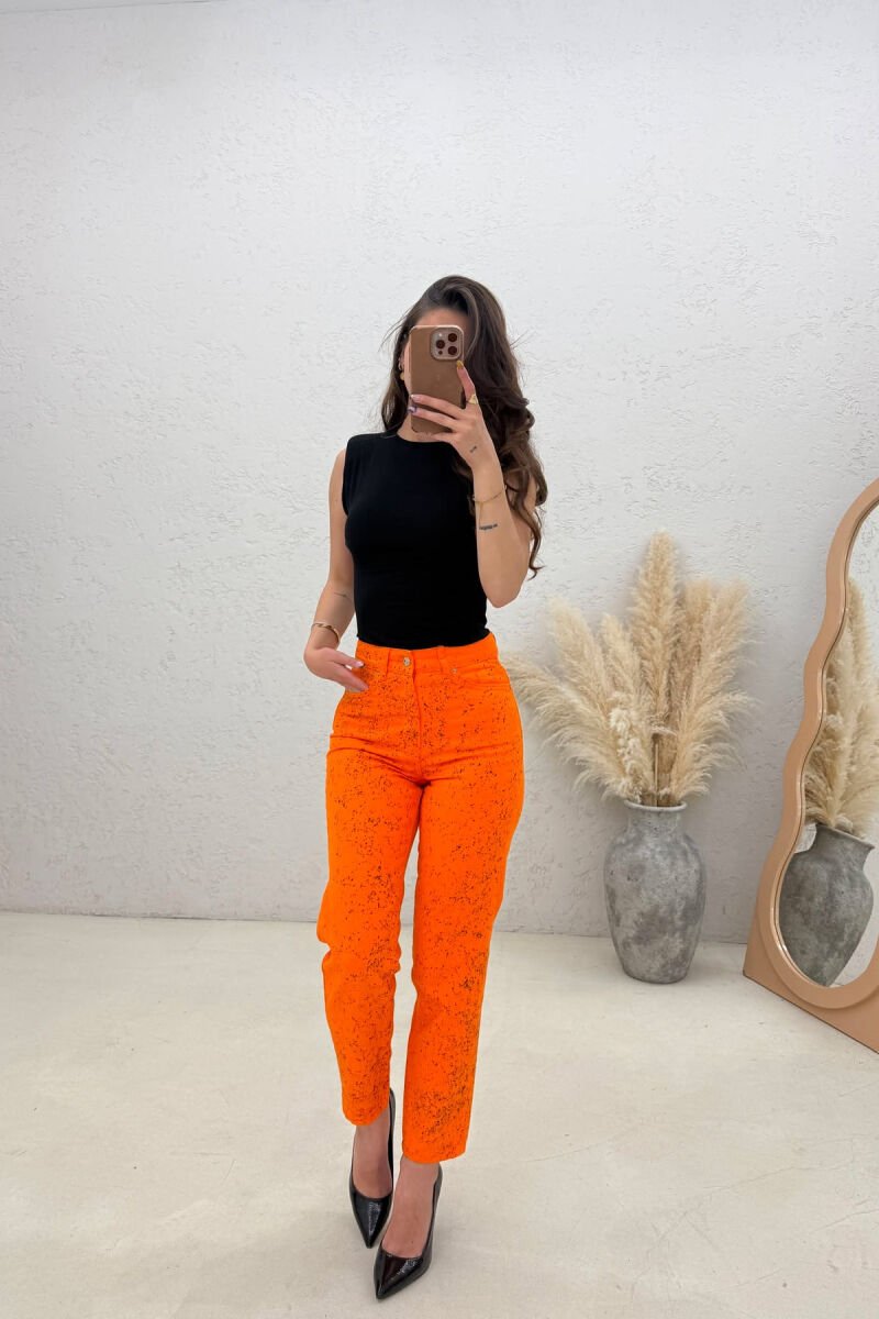 ONE COLOR DESIGNED WOMAN JEANS ORANGE/PORTOKALLI - 2