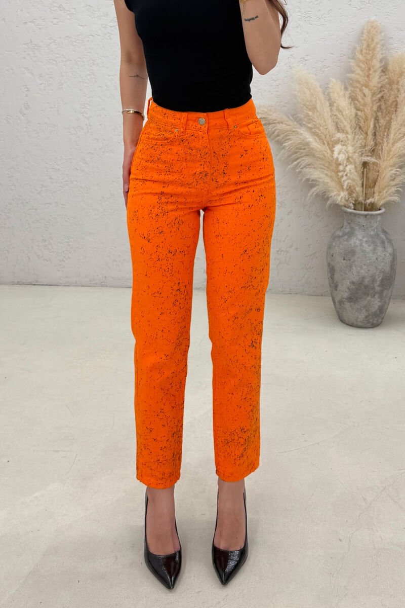 ONE COLOR DESIGNED WOMAN JEANS ORANGE/PORTOKALLI - 3