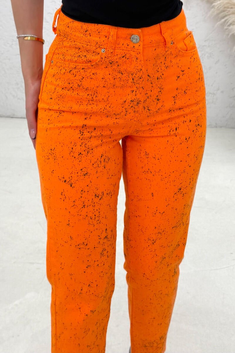 ONE COLOR DESIGNED WOMAN JEANS ORANGE/PORTOKALLI - 4