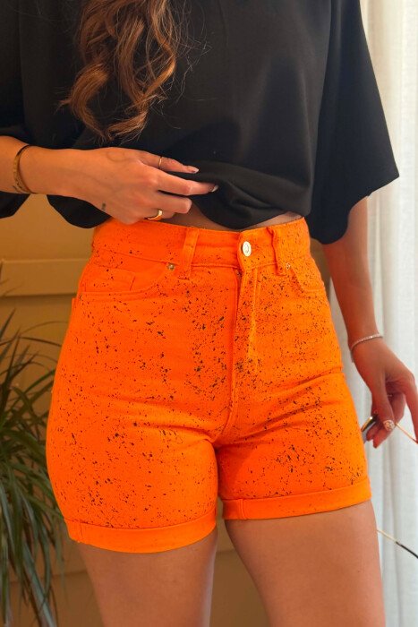 ONE COLOR DESIGNED WOMAN SHORTS ORANGE/PORTOKALLI - 2