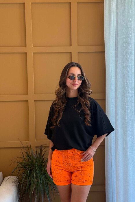 ONE COLOR DESIGNED WOMAN SHORTS ORANGE/PORTOKALLI - 4