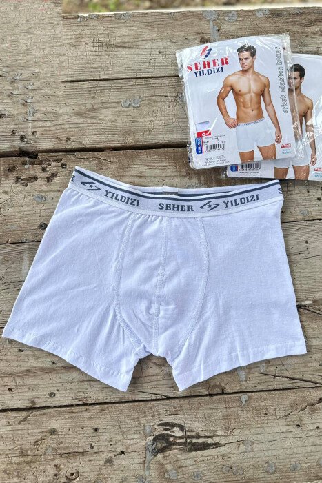 ONE COLOR ELASTAN MEN BOXES WHITE-E BARDHE 