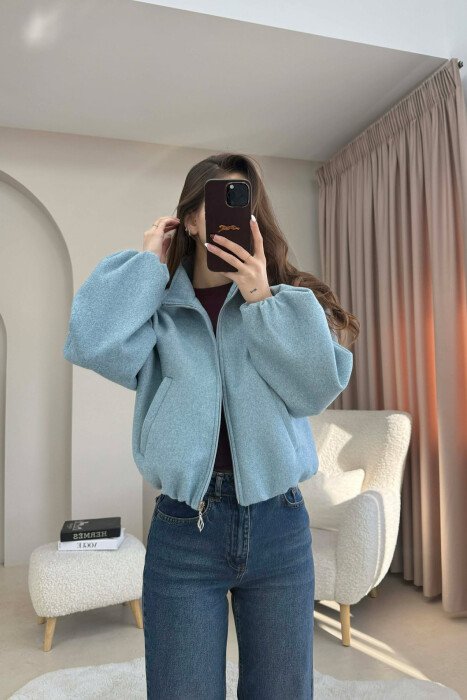 XHAKETE NJE NGJYRESHE ME BEL ELASTIK PER FEMRA NE NGJYRE BLU TE ZBARDHUR - KLAUDIO FASHION