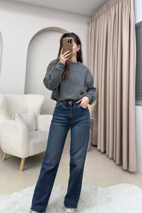 ONE COLOR ELASTIC END WOMEN SWEATSHIRT DARK GREY/GEE 