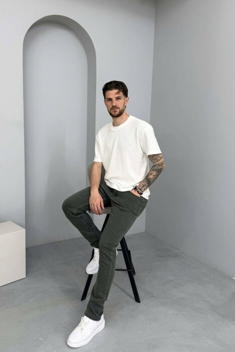 ONE COLOR ELASTIC MEN JEANS GREY/GRI - 3