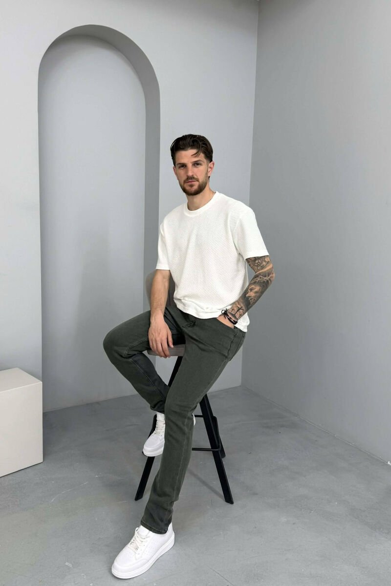 ONE COLOR ELASTIC MEN JEANS GREY/GRI - 3