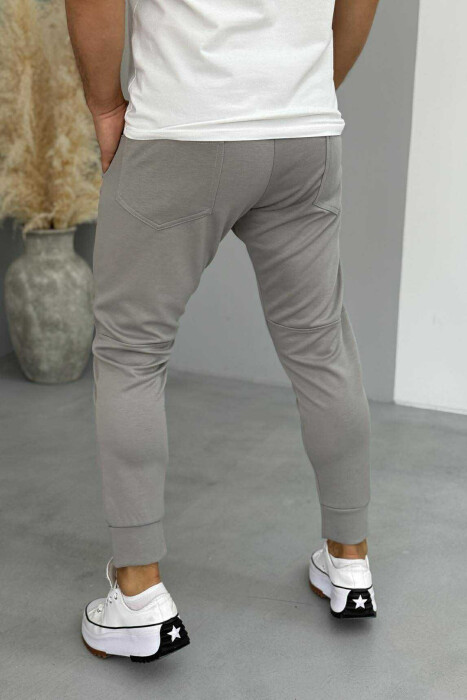 ONE COLOR ELASTIC MEN SWEATPANTS GREY/GRI - 4
