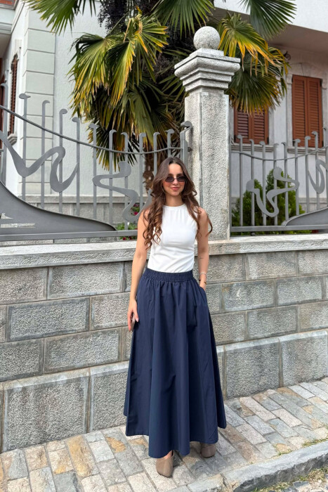 FUND I GJATË ME BEL ELASTIK PËR FEMRA NË NGJYRË BLU - KLAUDIO FASHION