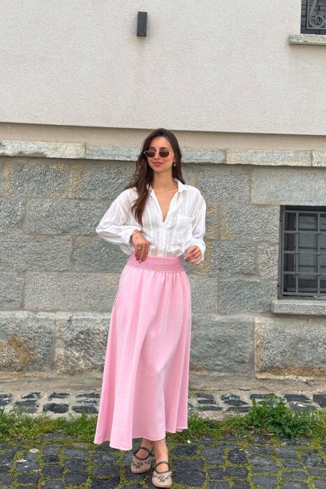 FUND NJE NGJYRESH ME BEL ELASTIK PER FEMRA NE NGJYRE ROZE - KLAUDIO FASHION
