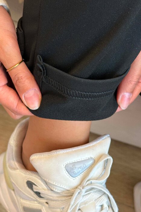 ONE COLOR ELASTIC WAIST WOMAN SWEATPANTS BLACK/ E ZEZE - 5