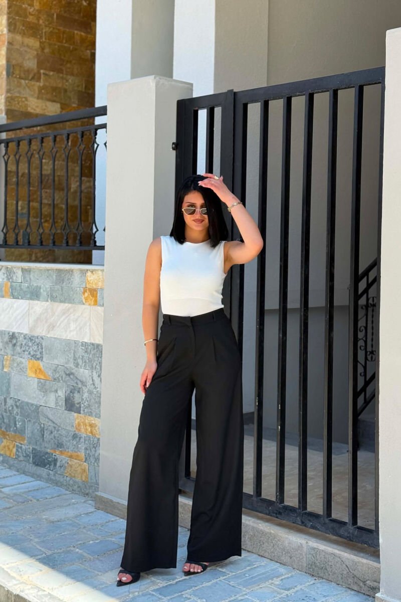 ONE COLOR ELASTIC WAIST WOMAN TROUSERS BLACK/ E ZEZE - 1