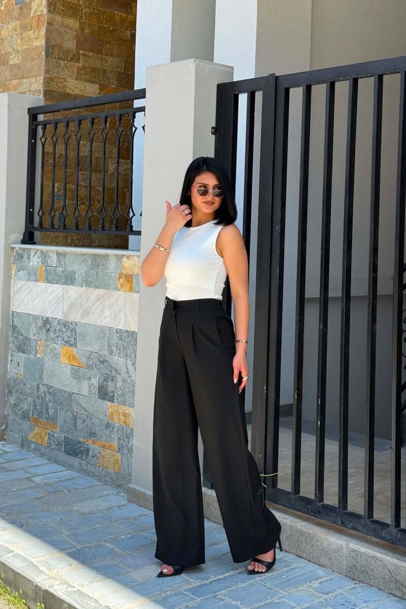 ONE COLOR ELASTIC WAIST WOMAN TROUSERS BLACK/ E ZEZE - 2