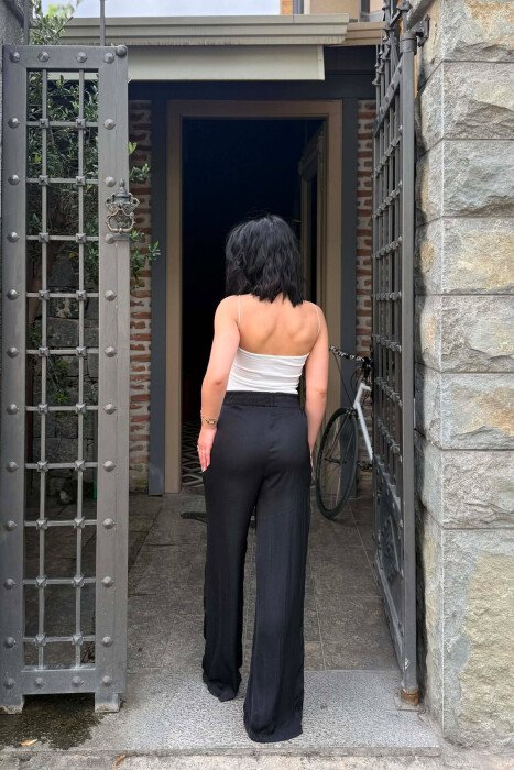 ONE COLOR ELASTIC WAIST WOMAN TROUSERS BLACK/ E ZEZE - 4