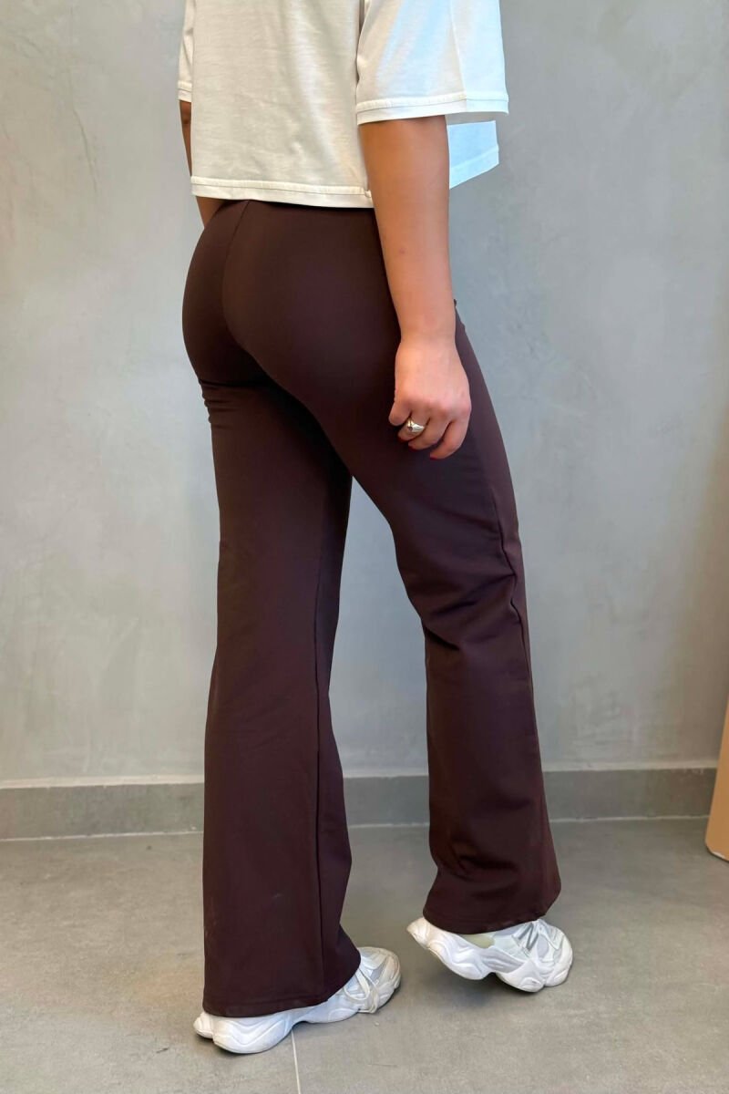 ONE COLOR ELASTIC WOMAN LEGGINGS BROWN/KAFE - 4