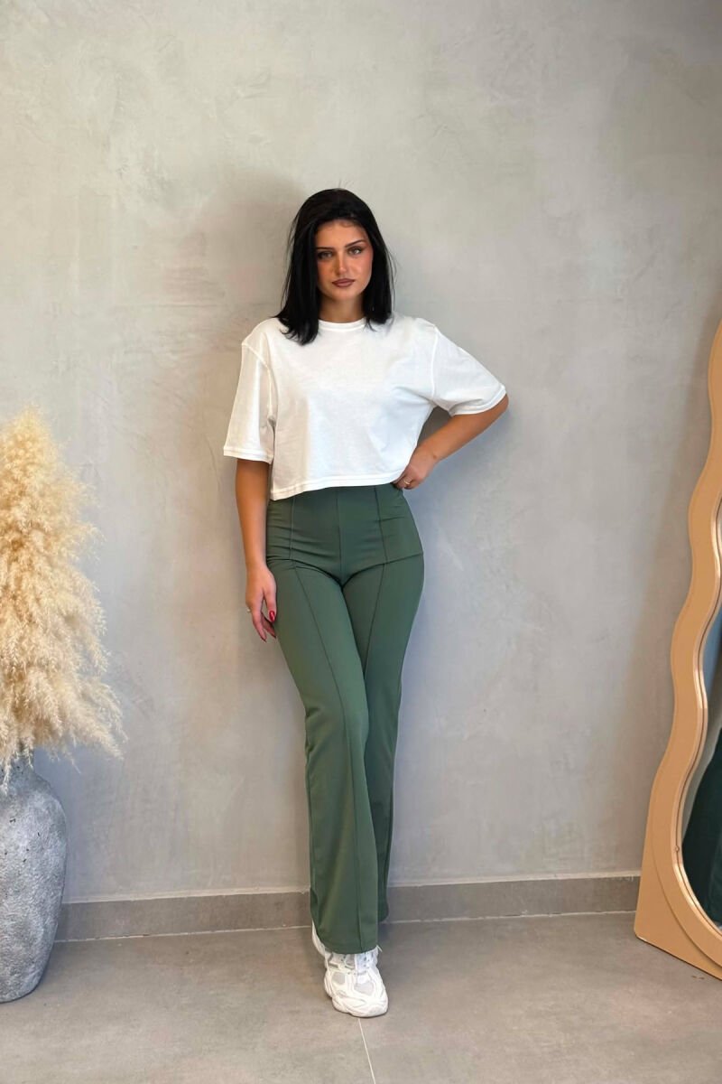 ONE COLOR ELASTIC WOMAN LEGGINGS GREEN/JESHILE - 5