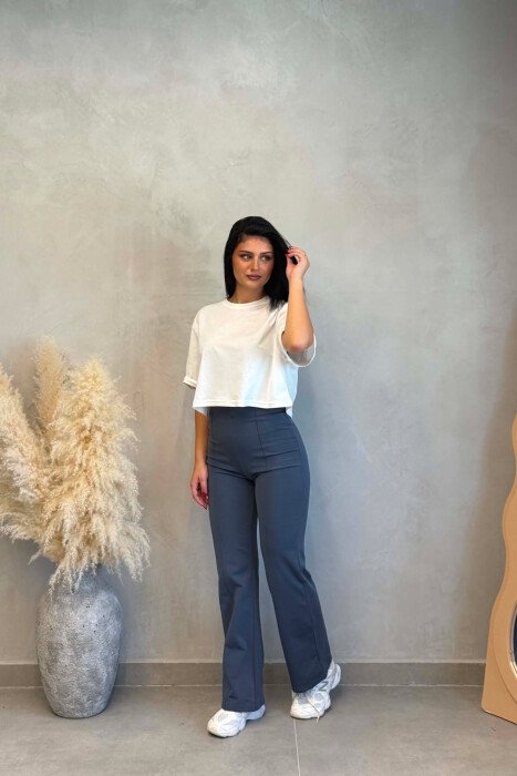 ONE COLOR ELASTIC WOMAN LEGGINGS GREY/GRI - 2