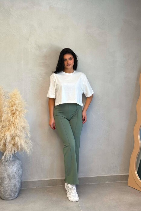 ONE COLOR ELASTIC WOMAN LEGGINGS MINT/MENTE - 