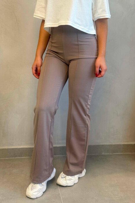 ONE COLOR ELASTIC WOMAN LEGGINGS VINEGAR/UTHULL - 4