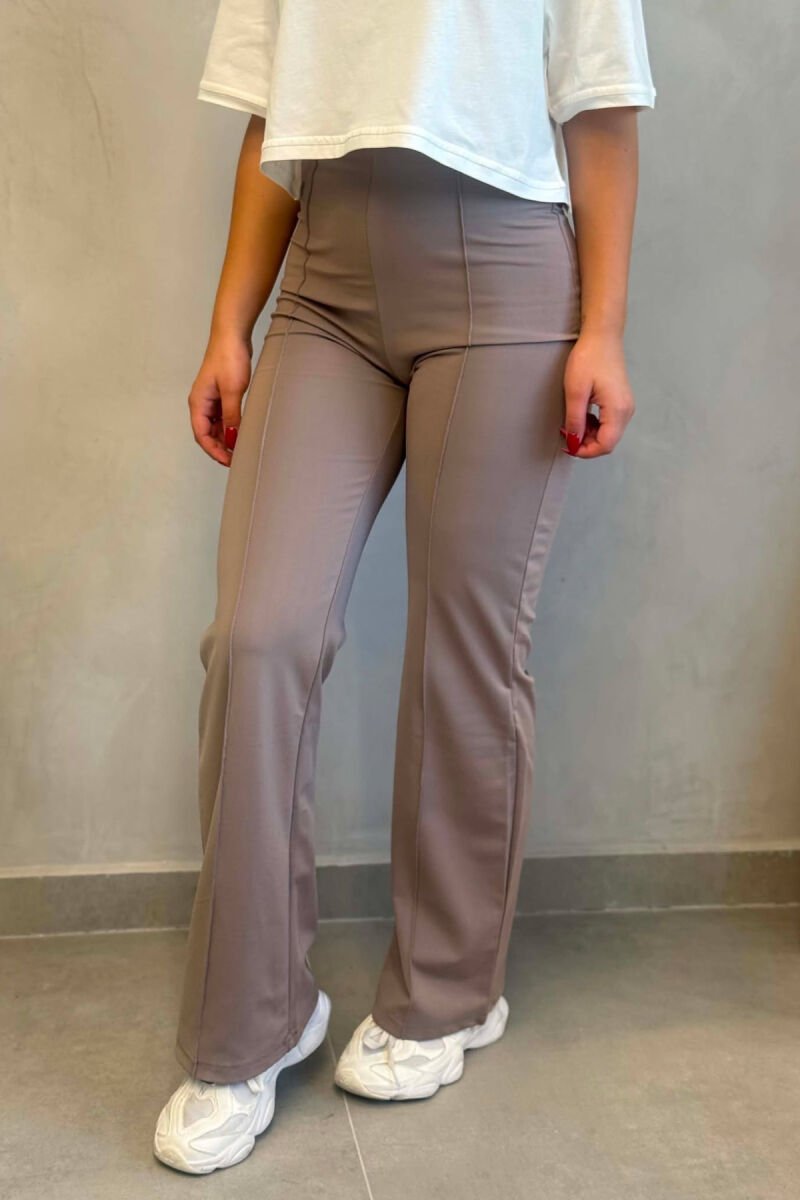 ONE COLOR ELASTIC WOMAN LEGGINGS VINEGAR/UTHULL - 4