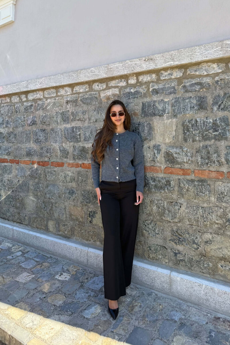 ONE COLOR FLOWER BUTTONS WOMAN CARDIGAN GREY/GRI - 4