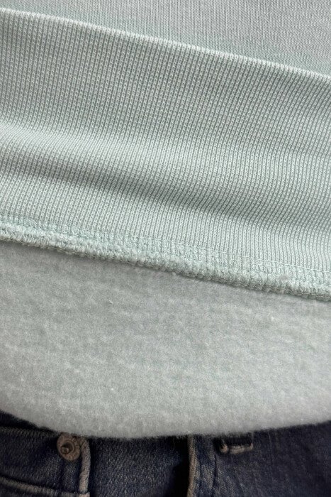ONE COLOR FLUFFY BACK DESIGN MEN HOODIE MINT/MENTE - 4