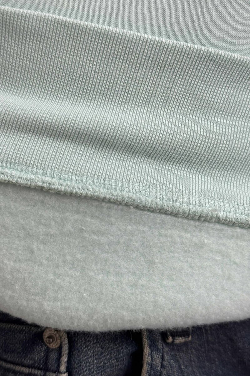 ONE COLOR FLUFFY BACK DESIGN MEN HOODIE MINT/MENTE - 4