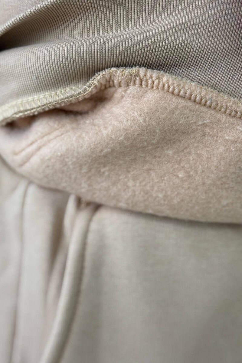ONE COLOR FLUFFY HOODIE+JOGGERS MEN SET BEIGE/BEZHE - 5