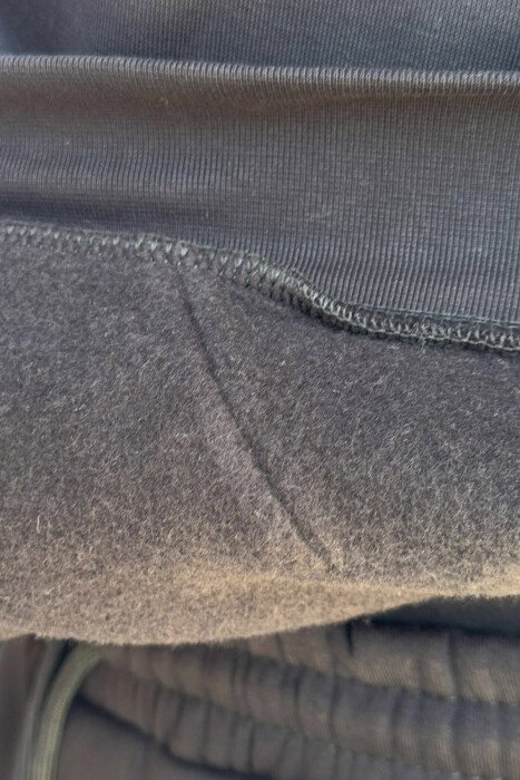 ONE COLOR FLUFFY HOODIE+JOGGERS MEN SET BLACK/ E ZEZE - 5