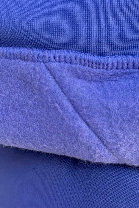 ONE COLOR FLUFFY HOODIE+JOGGERS MEN SET BLUE/BLU - 5