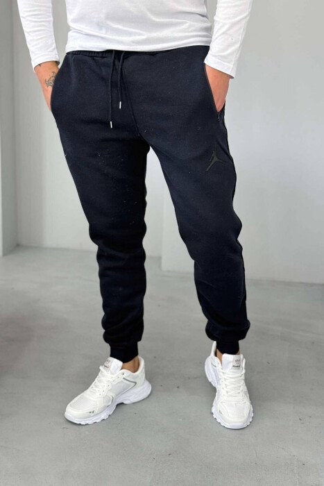 ONE COLOR FLUFFY MEN SWEATPANTS BLUE/BLU - KLAUDIO FASHION