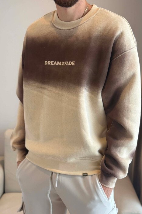ONE COLOR FLUFFY MEN SWEATSHIRT BEIGE/BEZHE - 2