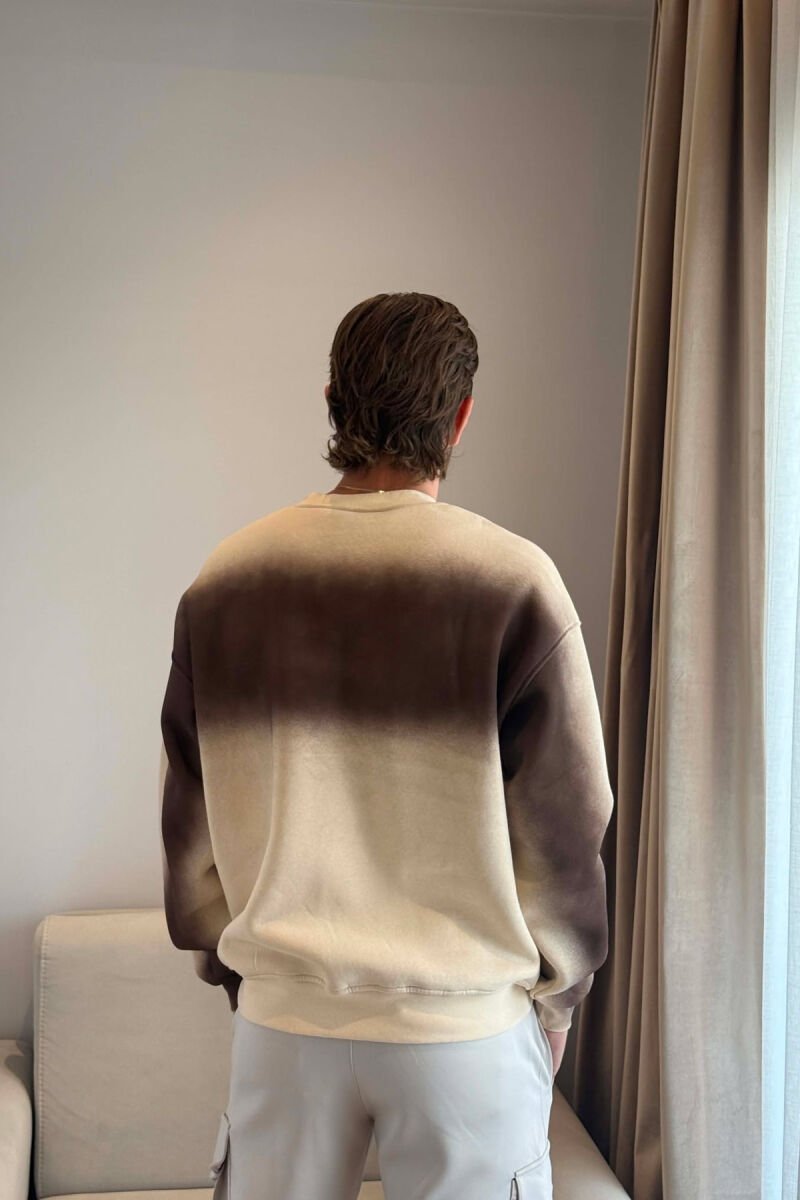 ONE COLOR FLUFFY MEN SWEATSHIRT BEIGE/BEZHE - 3