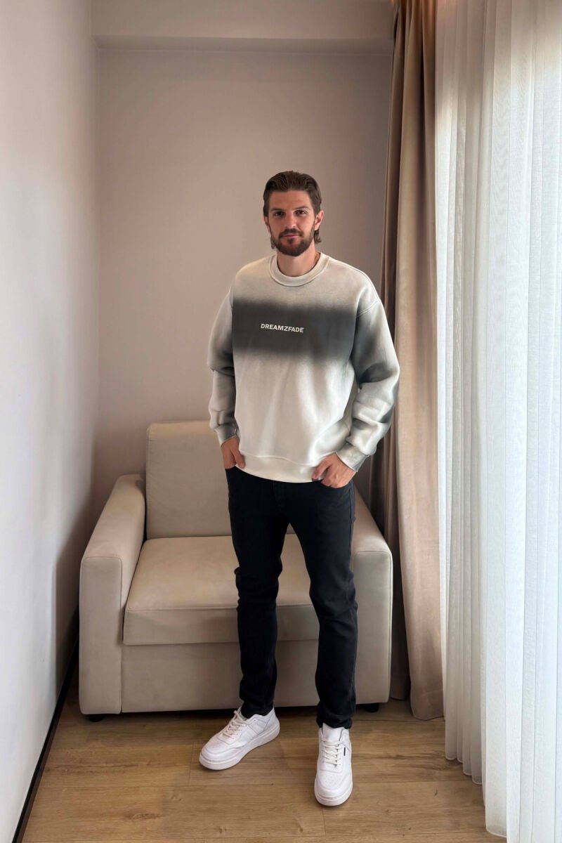 ONE COLOR FLUFFY MEN SWEATSHIRT WHITE-E BARDHE - 4