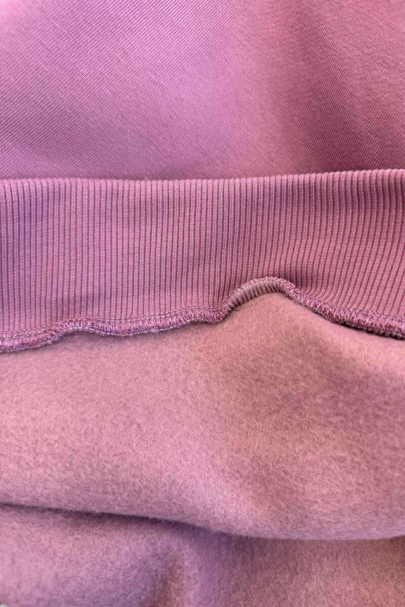 ONE COLOR FLUFFY SIMPLE MEN SWEATSHIRT PURPLE/LEJLA - 5