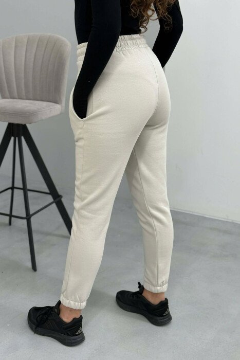 ONE COLOR FLUFFY SIMPLE WOMEN SWEATPANTS BRIGHT GREY/GRI E SHNDRITSHME - 4