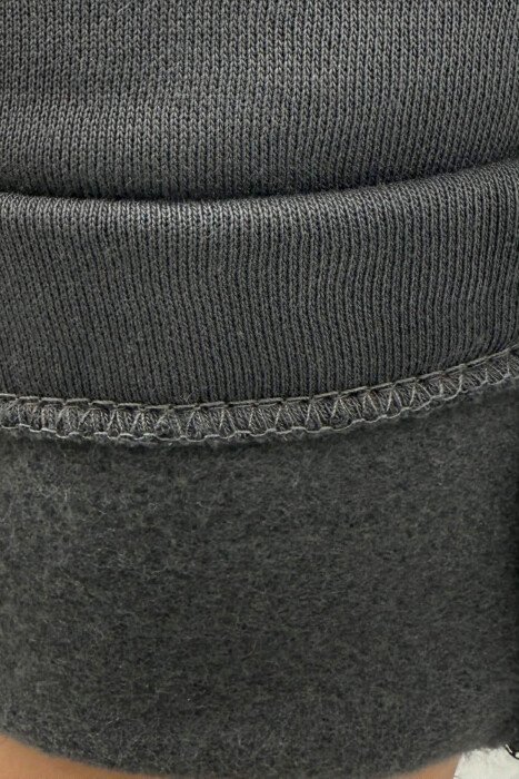 ONE COLOR FLUFFY SIMPLE WOMEN SWEATPANTS DARK GREY/GEE - 5
