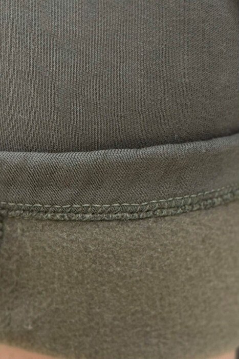 ONE COLOR FLUFFY SIMPLE WOMEN SWEATPANTS OLIVE/ULLI - 6