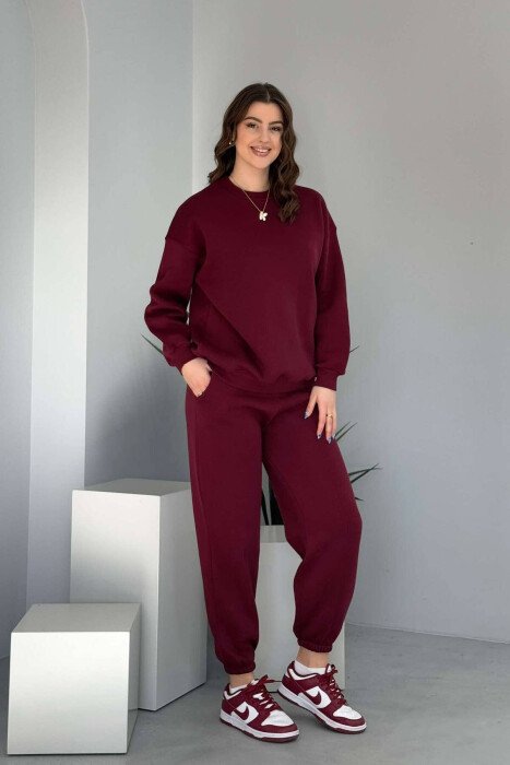 SET I THJESHTË ME PUSH PËR FEMRA NË NGJYRËN VISHNJË - KLAUDIO FASHION